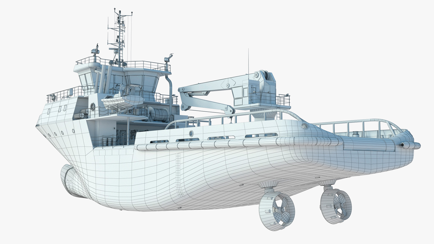 Presentation 3D model of the Cargo Crane Ship. Freelance 3D Designer “Monaco Felice”.